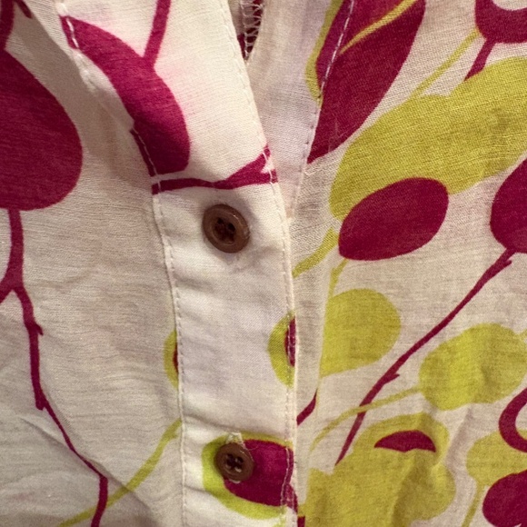 Zara Basic Silk / Cotton Women's Lightweight Short Sleeve Button Down Top Size 6 - Picture 5 of 7